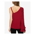 thumbnail image 2 of Sanctuary Clothing Womens Solid One Shoulder Blouse, Red, Large, 2 of 2