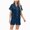 H228-Navy, variant on CAUYDY Womens Satin Pajama Set Silk Pj Short Sets 2 Piece Loungewear Soft Button Down Sleepwear,L