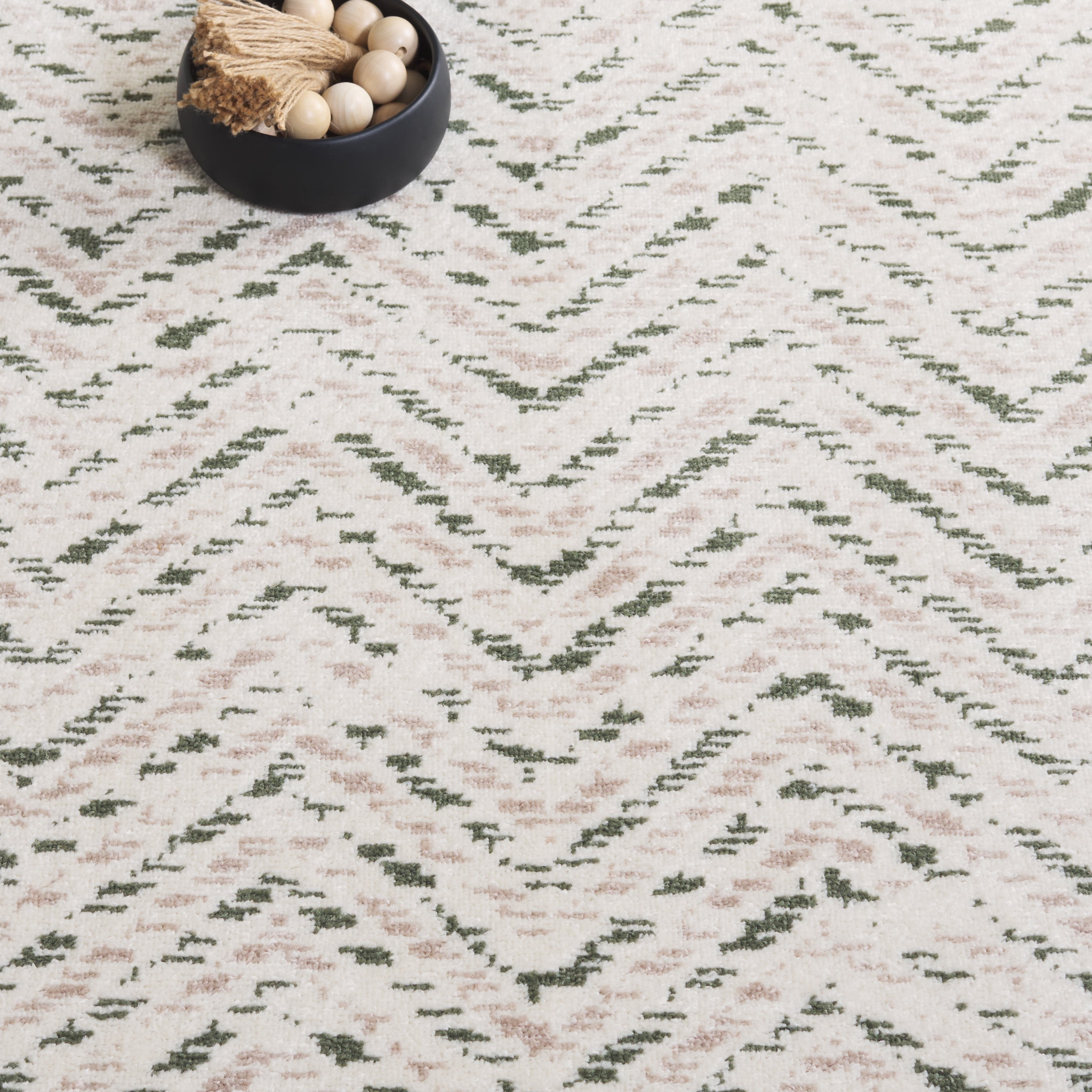 SAFAVIEH Adirondack Altan Striped Area Rug, Ivory/Dark Green, 5'1" x 7'6"