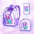 thumbnail image 3 of Mochila transparente infantil AGSDON juego sirena morado 32x41x17 cm, 3 of 7