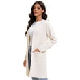 thumbnail image 3 of Women's Open Front Coatigan Sweater Long Sleeve Casual Knit Lapel Cardigan Coat with Pockets, 3 of 7