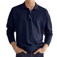 thumbnail image 3 of Top De Hombre, Elegante, De Manga Larga, Con Cuello Vuelto, Informal, Con Botones En La Parte Delantera Para Oficina ANGGREK No, 3 of 6
