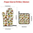thumbnail image 2 of Pofeuu Hot Dog With One Sausage Print Oven Mitts and Pot Holders 4 pcs Set,High Heat Resistant 500 Degree Extra Thicken Long Kitchen Cotton Oven Glove for Cooking, 2 of 6