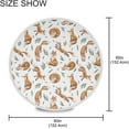 thumbnail image 2 of SKYSONIC Pattern Foxes Leafes Round Tablecloth 60inch Indoor Wrinkle Free, Cartoon Style Circular Lace Table Cover Washable for Kitchen Party BBQ Dining Decor, 2 of 7