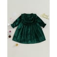 thumbnail image 2 of Wassery Toddler Baby Girl Christmas Dress Kids Fall Christmas Party Costume Long Sleeves Velvet A-Line Princess Dress 6M-4T, 2 of 9
