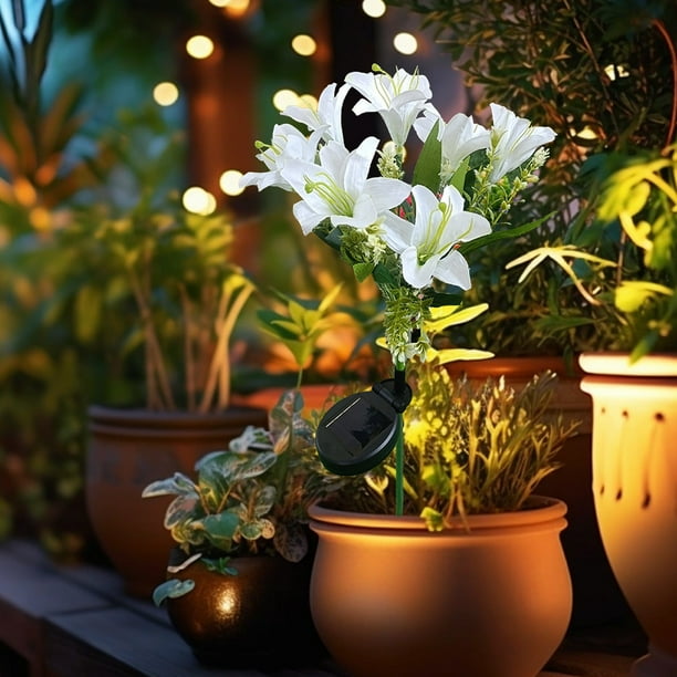 Xihbxyly En Venta Simulacro Led de Flores En El Jardín, Iluminación Decorativa de Jardinería y Terraza, Nueva Flores Solares En 7 Cabezales