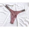 thumbnail image 1 of Bragas/Tangas/Ropa Interior Sexis Para Mujer Lujosas Letras Con Diamantes De Imitación Cómodo Satén Multicolor Horquilla Alta Realce De Cadera Cintura Bajapangjing, 1 of 4
