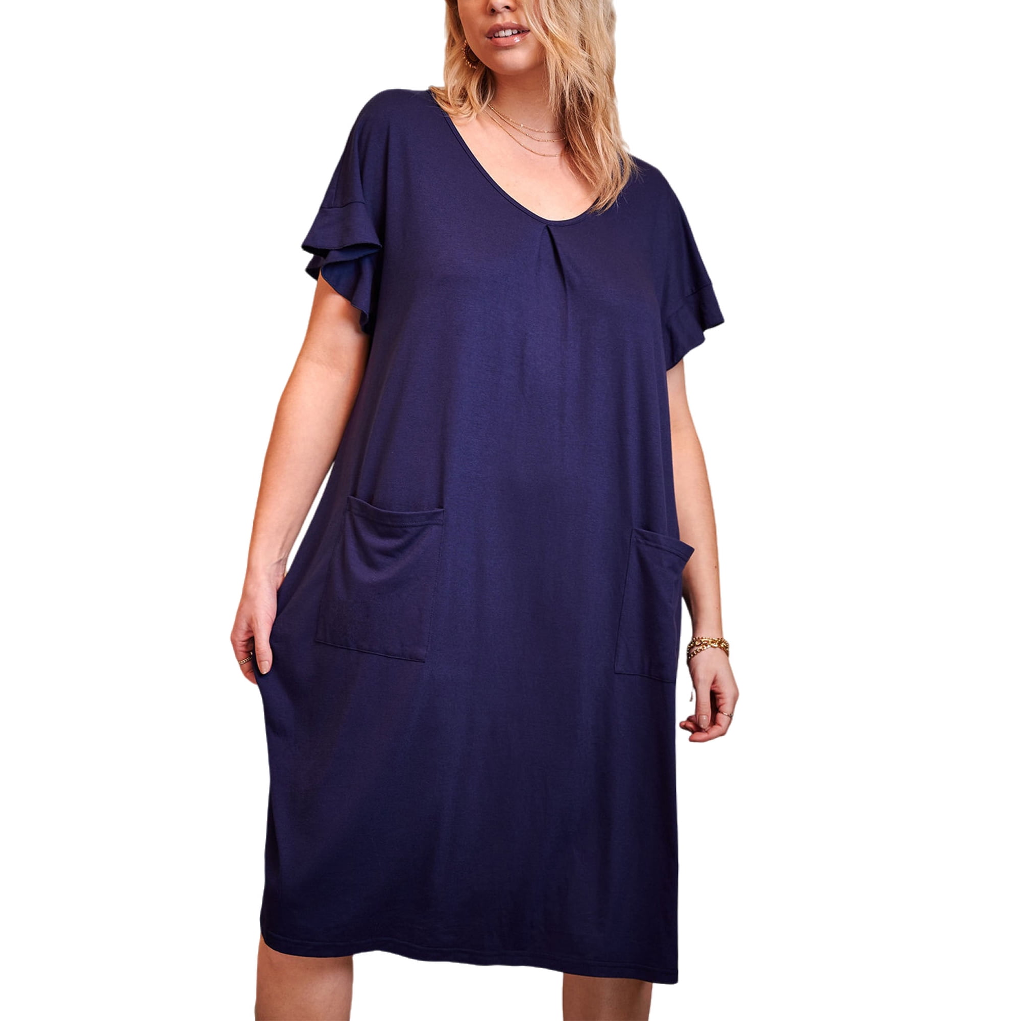 Avamo Women Sleep Shirts With Pockets Nightgowns Short Sleeve Night Gowns Comfy Pajama Dresses Nightdress Sleepwear Hidden Green 1XL Walmart