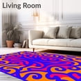 thumbnail image 2 of ODIKA 5'x7' Machine Washable Non-Slip Area Rug, Joyful Wag Swirl Decorative Flooring With Playful Appeal High Traffic Rug, Blue, 579618, 2 of 7