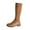Z01 Brown, variant on Gyexs Thigh High Flat Boots for Women Wide Calf Over the Knee Leather Boots Chunky Heel Slouchy Slip On Long Boots Black Size 6.5