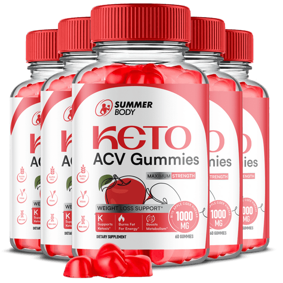 (5 Pack) Summer Body Keto ACV Gummies - Apple Cider Vinegar Supplement for Weight Loss - Energy & Focus Boosting Dietary Supplements for Weight Management & Metabolism - Fat Burn - 300 Gummies