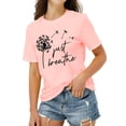 thumbnail image 2 of XCHQRTI Dandelion Tshirt Women Graphic Tees Casual Short Sleeve Christian Shirts, 2 of 7