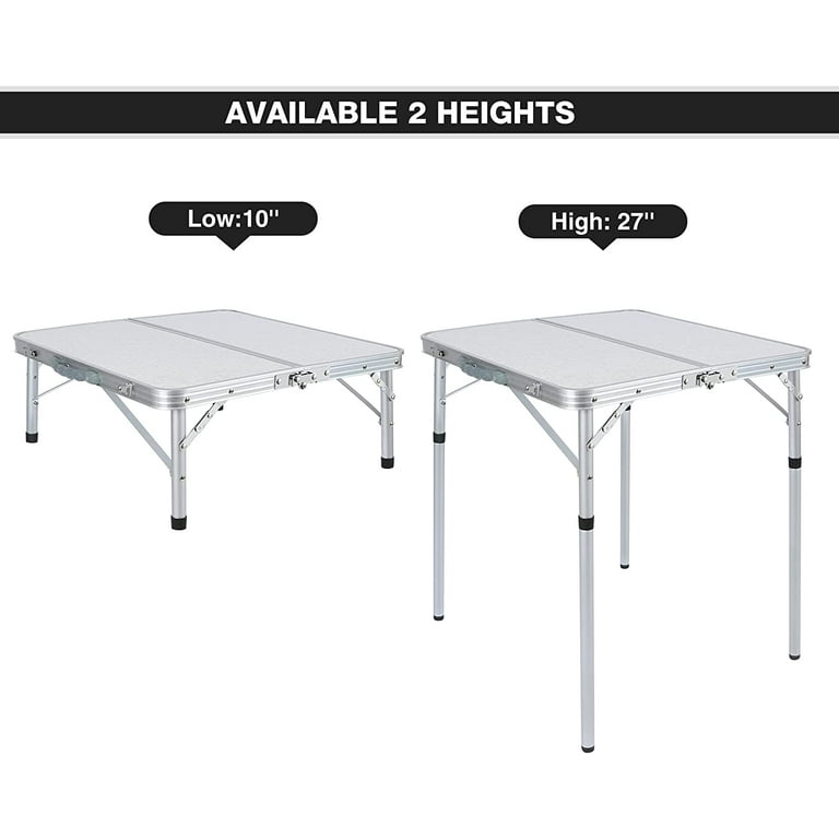 Square folding table adjustable height deals