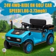 thumbnail image 5 of LUIBAS 24V 4WD Kids Ride on Golf Cart Battery Powered Toy Tractor Ride-On Electric Car Ride on Truck with Remote Control, Bluetooth, Music, Rear Storage Box, EVA Rubber Tires, Blue, 5 of 7