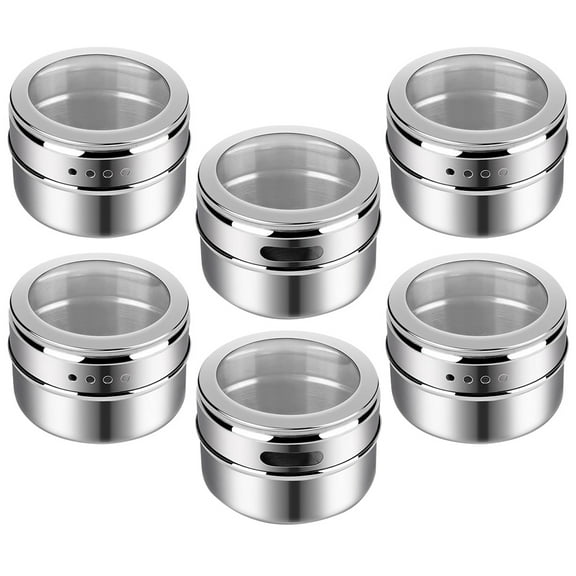 6pcs Multifunctional Seasoning Shakers Stainless Steel Cooking Condiment Bottles