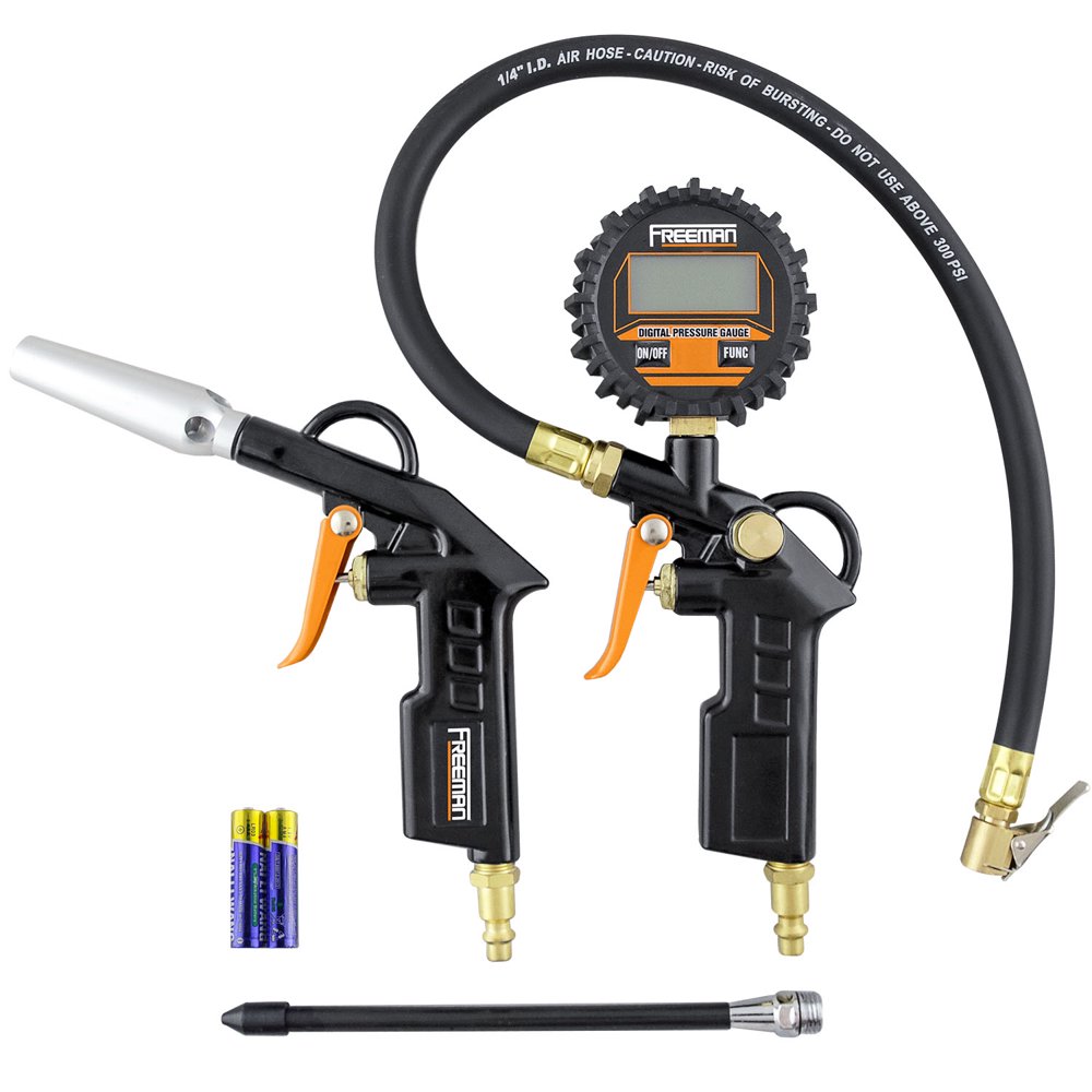 Freeman FATDTIBGK Digital Tire Inflator and High Flow Blow Gun Kit