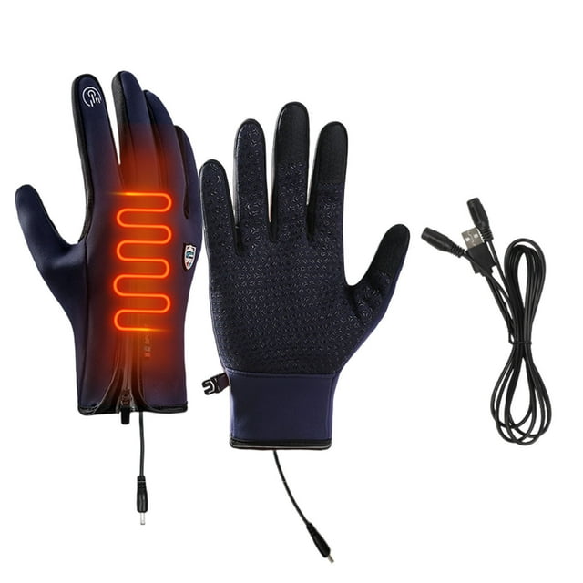EGNMCR Mitaines Gants Chauffants pour Hommes Femmes Mitaines Écran Tactile Imperméables USB Gants d'Hiver Gants Chauffants pour Conduite Vélo Chasse Randonnée Gant de baseball