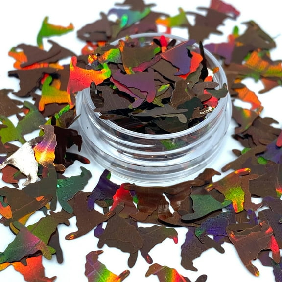 Witch hat shape glitter, Polyester Glitter, Tumblers, Cups, Slime, Crafts, Resin Art, Glitter, Confetti, Halloween, October, Holographic (1oz = 28g)