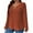 Orange, variant on BSDJILFG Plus Size Sweaters for Women Fall Dressy Casual Solid Color Criss Cross V Neck Pleated Tees Long Sleeve Metal Buckle Decoration ,XL-5XL