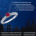 thumbnail image 2 of Gem Stone King 925 Silver and 10K Yellow Gold Red Created Ruby and Lab Grown Diamond Engagement Ring for Women | 0.43 Cttw | Round 3.5MM | Gemstone July Birthstone | Size 8, 2 of 6