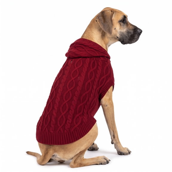 Vibrant Life Holiday Cable Knit Sweater for Dogs, Red, Extra Large