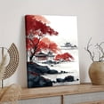 thumbnail image 4 of Larbulse  Chinese Landscape Black Pavilions Rock Red Trees Ink Painting Canvas Wall Art Home Decor Poster Vintage Funny Print Picture Abstract Bedroom Living Room Kitchen Posters Decor, 4 of 5