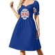 thumbnail image 2 of Vestido azul de manga corta de las Grandes Ligas de Béisbol de Chicago Retro, vestido de verano para mujer, 2 of 7