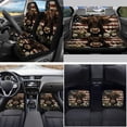 thumbnail image 2 of Yuyamidu Highland Cow Car Seat Cover Set of 15 American Flag Car Floor Mats Steering Wheel Cover Seat Belt Covers Daisy Handbrake Cover Set Coasters Auto Interior Accessories, 2 of 6