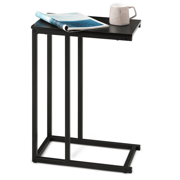 MoNiBloom CShape Rectangle Metal End Table, for Laptop Coffee Snack