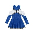 thumbnail image 3 of IEFIEL Girls Cheer Leader Cheerleading Costume Uniform Outfit Off-Shoulder Fancy Dress with Pompoms Royal Blue 10, 3 of 5