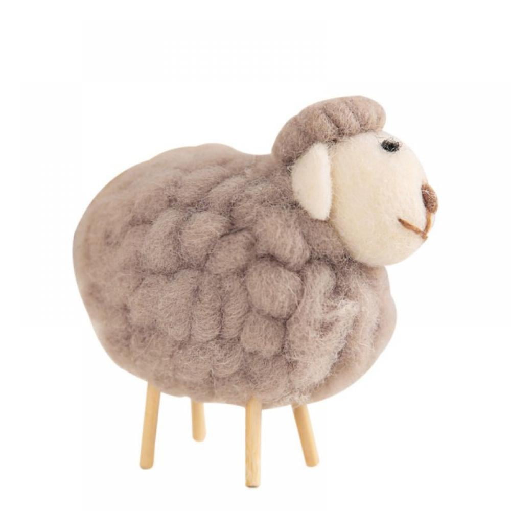 home decoration felted sheep Set of 2 Fluffy Sheep cute handmade hanging decoration 100% natural wool