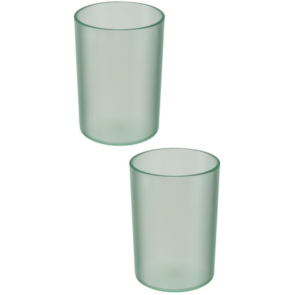 FENGGUIQU 2pcs Lightweight Green Cups for Bathroom Home Use Tooth Brushing Drinking Gargling Adults Children 5.9×3×3.9in