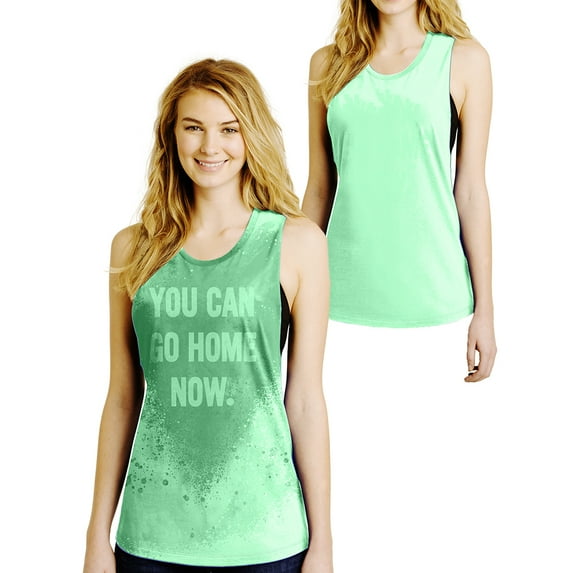 Sweat Activated Tank Top Women You Can Go Home With Motivational Message Color Green XX-Large