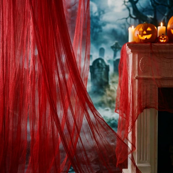 Ebaokuup 197" x 39" Halloween Blood Red Creepy Cloth, Spooky Gauze Decoration