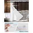 thumbnail image 5 of No Hook Shower Curtain with Snap-in Liner, Black Striped Waterproof Fabric Bathroom Curtains, Farmhouse Stripes Modern Abstract Art Bath Curtains & Mesh Top Window 60"x72", 5 of 9
