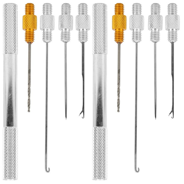 Haofy 2 Sets Fishing Bait Needle Set With Handle+Harpoon Needle+Latch  Needle+Drill+Punch Needle Kit 