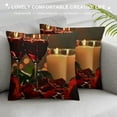 thumbnail image 3 of Shiartex Valentines Throw Pillow Cover Romantic Red Rose Flowers and Wine Decorative Pillow Case Home Decor Square 12x12in, 3 of 5