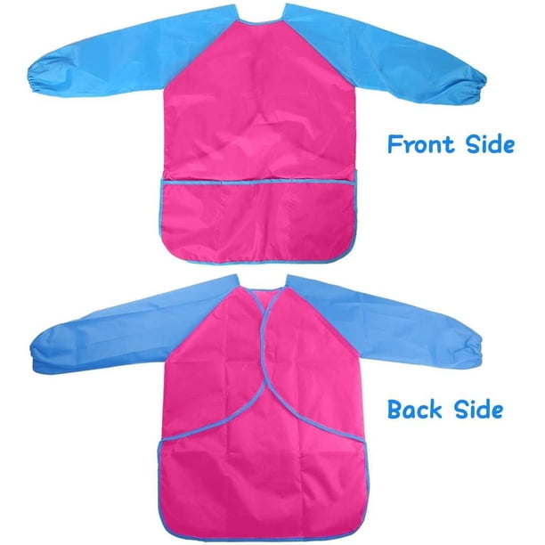 Delantal De Pintura Infantil Con Mangas Largas Y Bolsillos | Impermeable Y Reutilizable | Para Niños De 2 A 8 Años | Manualidades, Cocina Y Arte
