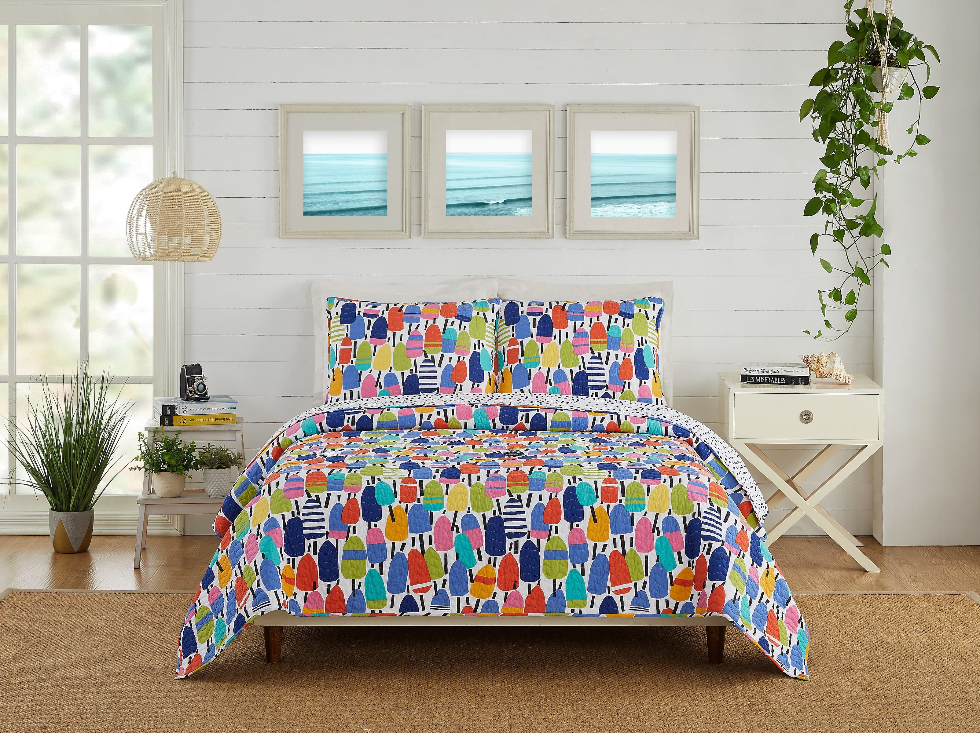 Makers Collection Buoys Multi-Color Cotton 2-Piece Quilt Set, Twin