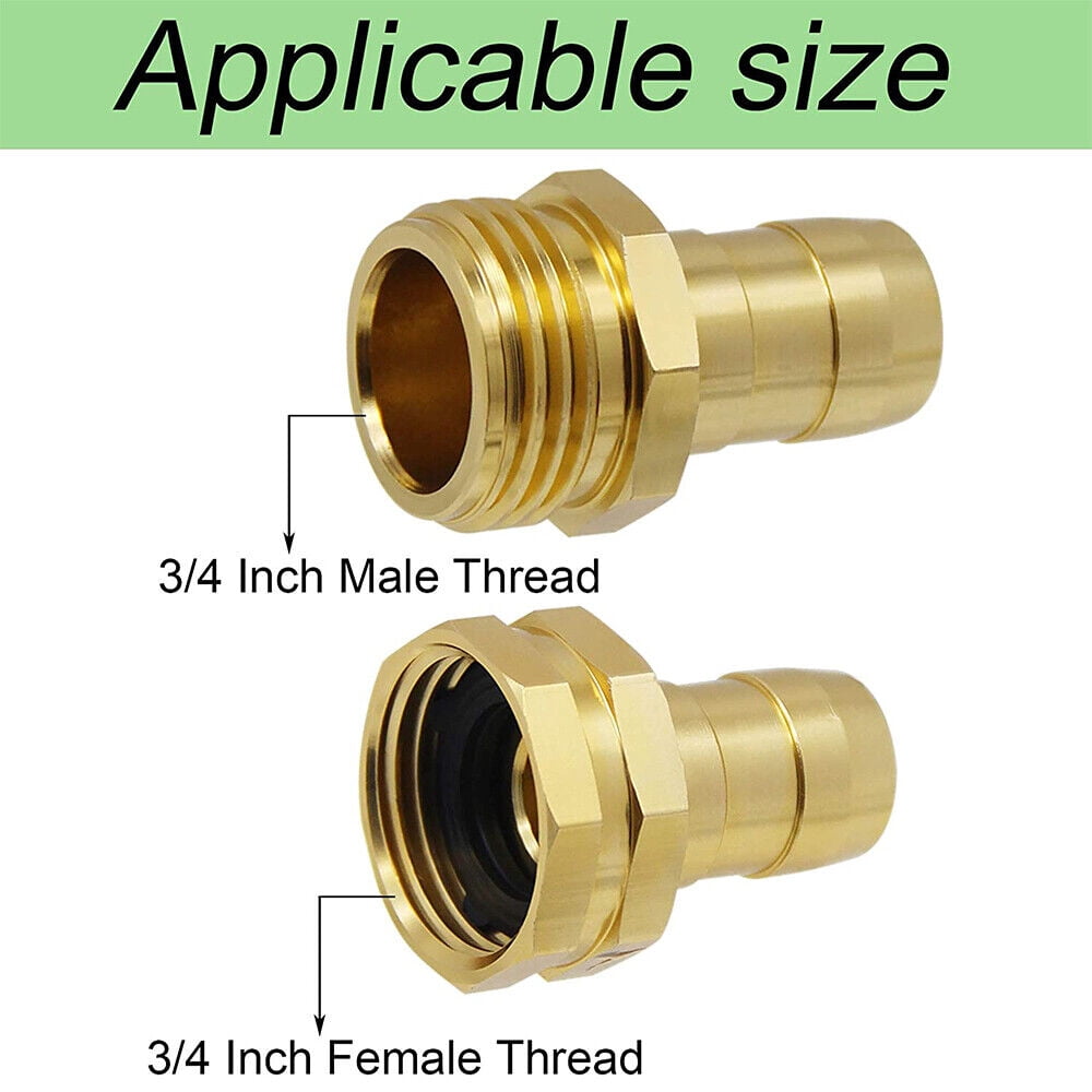 Brass Garden Hose Repair Connector with Clamps, Garden Hose Fitting Fit 5/8" And 3/4" Water Hose End Mender, Quick Connect Garden Hose Fittings, Garden Hose Quick Disconnect,10 Set