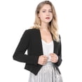 thumbnail image 2 of Día de San Patricio Chaqueta Corta Casual De Negocios De Oficina De Trabajo Sin Cuello Para Mujer Negro XL, 2 of 6