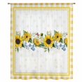 thumbnail image 2 of Sunflower Sheer Curtains 54 Inches Long, Yellow Flowers Yellow Plaid Farmhouse Light Filering Curtains, Breathable Simi Curtain Privacy Drapes for Kitchen Bathroom Lightweight Small Window Treatment, 2 of 9