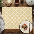 thumbnail image 2 of Placemats Set of 4, Yellow Morocco Texture Place Mats Geometric Tablemats Washable Placemat Table Decoration for Kitchen Table Dinner Party Home Decor Indoor Outdoor 13x19 Inch, 2 of 9