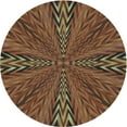 thumbnail image 1 of Ahgly Company Machine Washable Indoor Round Transitional Dark Gold Brown Area Rugs, 6' Round, 1 of 7