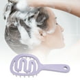 thumbnail image 2 of Unique Bargains 1 Pc Long Handle Hollow Hair Shampoo Brush for Head Massage 7.09"x3.15"x0.87" Purple, 2 of 6