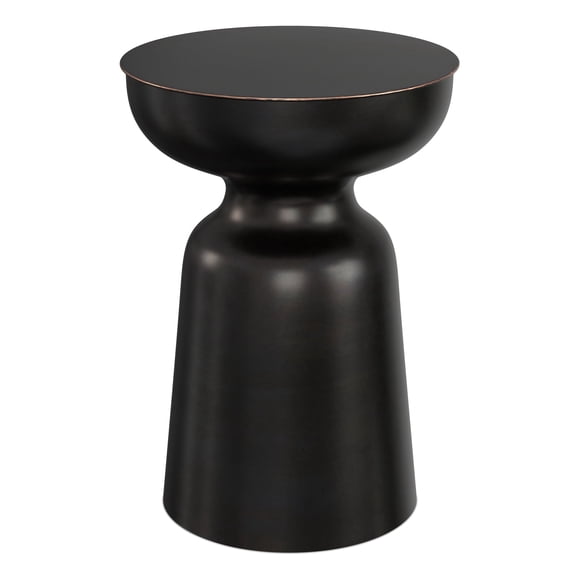Simpli Home Toby 18 inch Wide Modern Industrial Metal Accent Table in Antique Copper Iron, Assembled