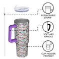 thumbnail image 4 of Leopard Print 40oz Tumbler– Stainless Steel Insulated Tumbler with Handle and Straw, Large Capacity Travel Cup for Hot & Cold Drinks, 4 of 6