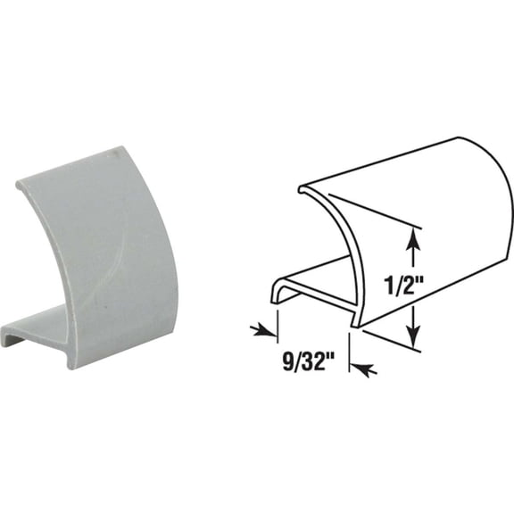 Prime-Line Glazing Channel Snap-In 0.438"W, 72" H X 0.438"W X 0.25" D Gray Box Of 25 Case of 25