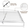 thumbnail image 4 of 6-pulgada tamaño completo size metal platform marco de cama con arch design: low marco de cama, heavy duty, strong bearing capacity, no necesita colchón base - blanca, 4 of 7