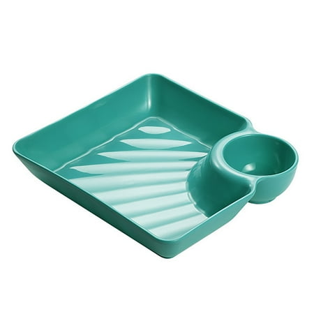 

Large Dumpling Tray With Vinegar Plate PP Division Plate Japanese Tableware Household Square Dumpling Plate Tray